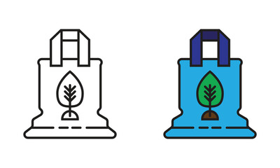 Eco Friendly Bag Set, Zero Waste Concept. Eco Friendly Bag vector illustration. Great for green, industry, web and business.