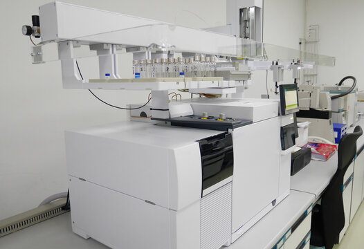Mass detector coupled with GC-MS - Gas Chromatography. Analytical laboratory.	