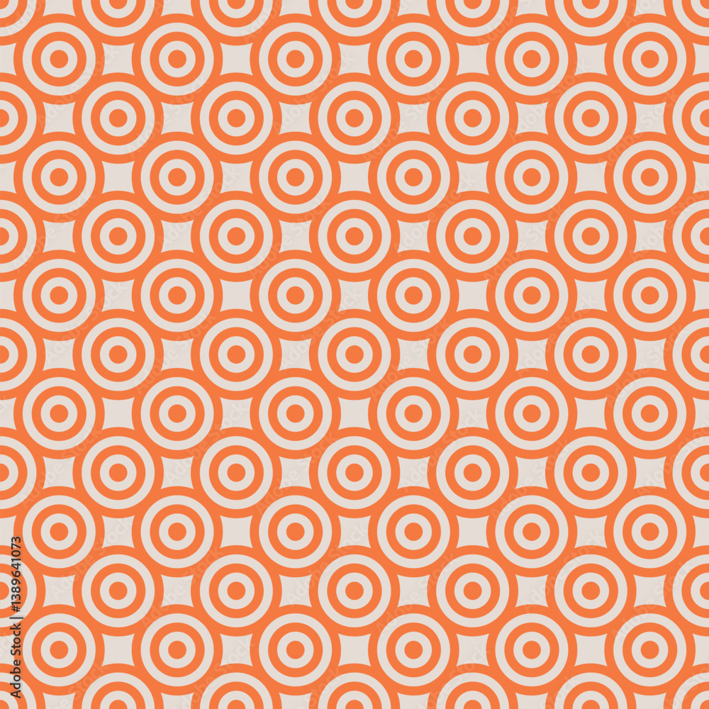 Poster orange concentric circle seamless pattern with geometric symmetry and modern abstract design ideal f