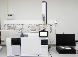 Mass detector coupled with GC-MS - Gas Chromatography. Analytical laboratory.	