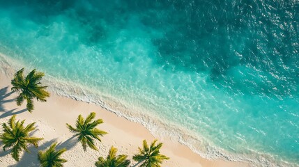 Aerial view of tropical beach.