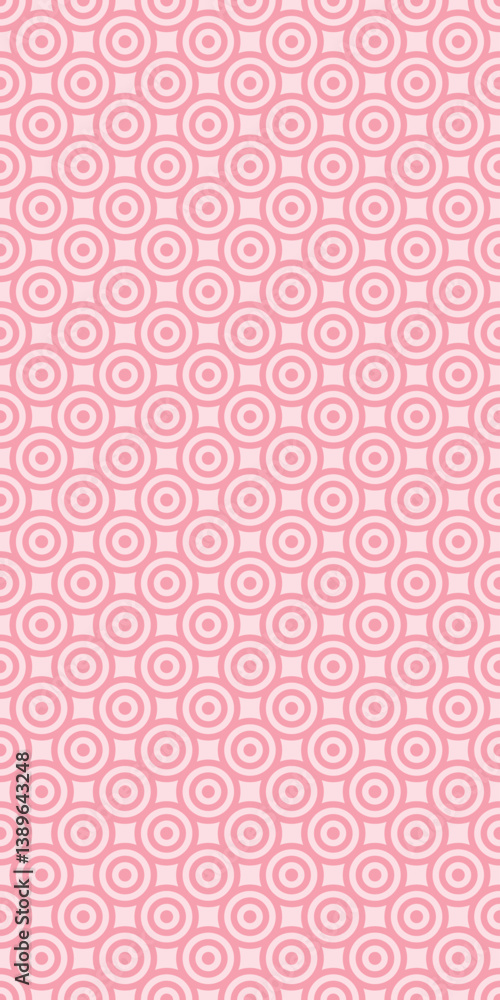 Poster seamless pink geometric pattern with concentric circles and diamonds on light background ideal for w