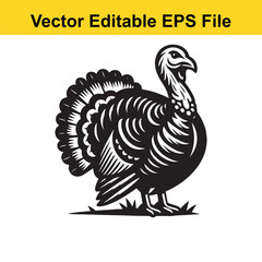 Vector turkey silhouette logo t-shirt