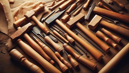 Wooden Hammers Tools used to drive nails and chisels
