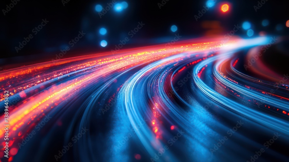 Aufkleber abstract depiction of high-speed data streams and energetic light trails