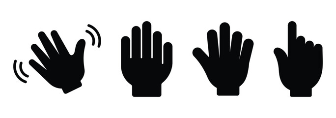 Hand icon flat style vector illustration