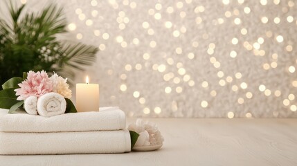 Serenity and Relaxation with Spa Essentials in Soft Lighting and Natural Decor for Ultimate Calm Experience