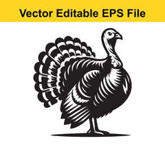 Vector turkey silhouette logo t-shirt