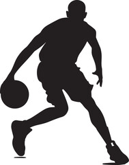 Basketball silhouette vector black on white background