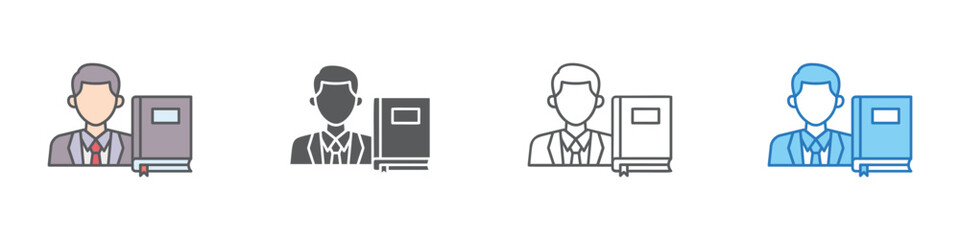 Teacher Icon Set Multiple Style Vector Collection