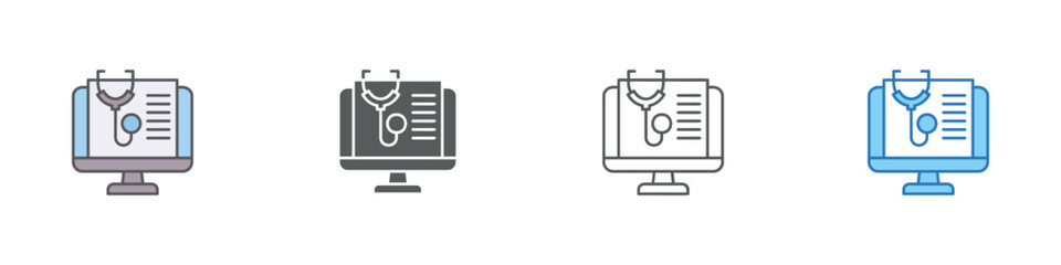 Telemedicine Icon Set Multiple Style Vector Collection