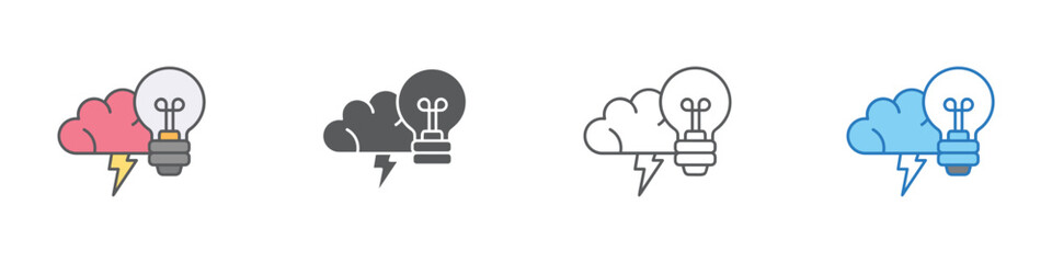 Thinking Icon Set Multiple Style Vector Collection