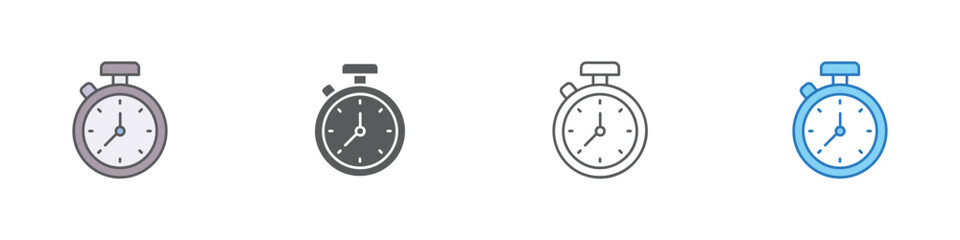 Timing Icon Set Multiple Style Vector Collection
