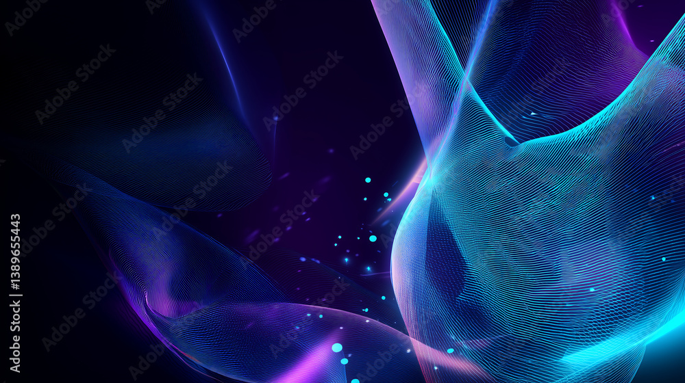 Poster abstract luminescence: a vibrant, artistic representation of ethereal energy, rendered in flowing li