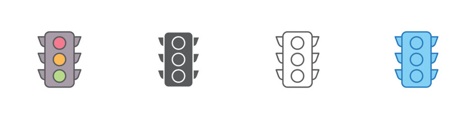 Traffic Icon Set Multiple Style Vector Collection