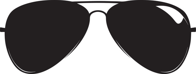 very simple sunglasses symbol vector, no effects, 1 color, white background