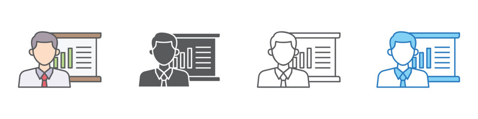 Training Icon Set Multiple Style Vector Collection