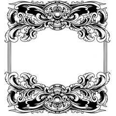 vintage frame with floral ornament