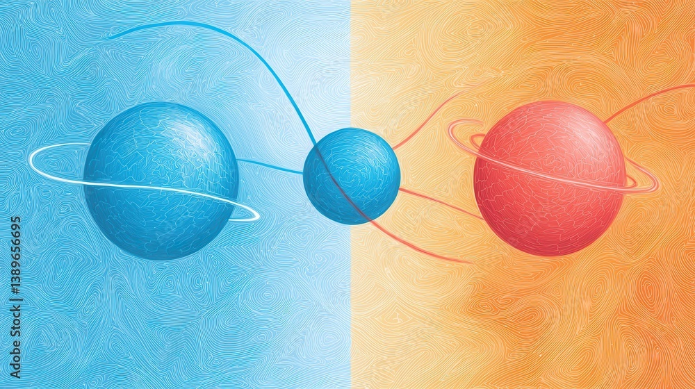 Poster artistic representation of maxwells equations with colorful spheres digital art abstract environment