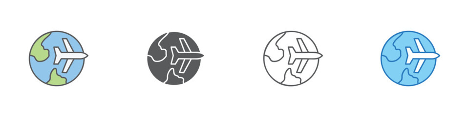 Travel Icon Set Multiple Style Vector Collection