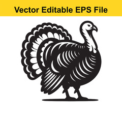 Vector turkey silhouette logo t-shirt