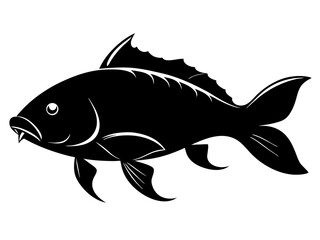 Carp Fish Silhouette Vector & Koi Fish SVG, Icon Design