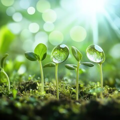 Nitrogen-fixing bacteria enhancing soil quality nature landscape plant growth sunlit environment macro view