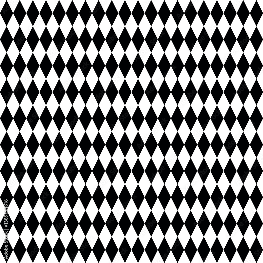 Poster repetitive seamless black and white grid pattern abstract checkerboard diamond texture optical squar