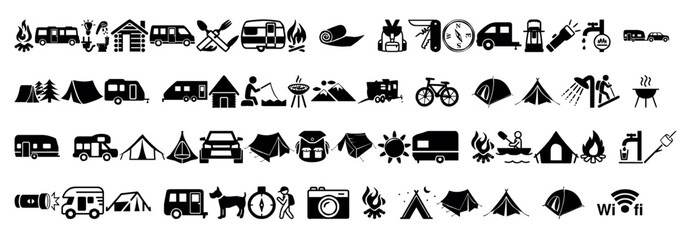 Obraz premium Camping Icon Set