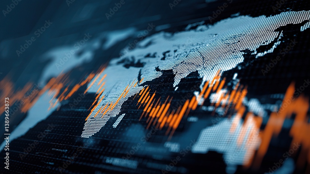 Poster abstract business world map overview for creative projects and designs