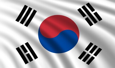 3d flag of south korea