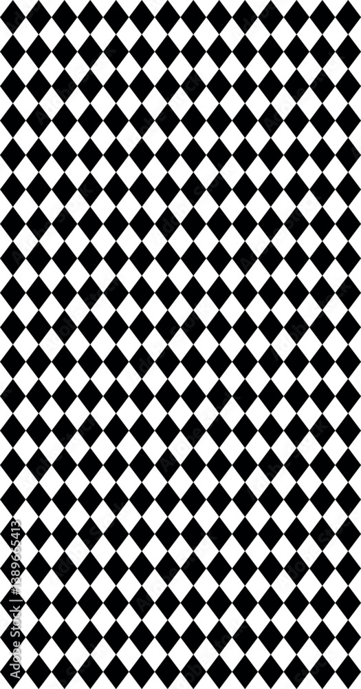 Poster vertical high contrast seamless black and white checkerboard pattern background abstract diamond geo