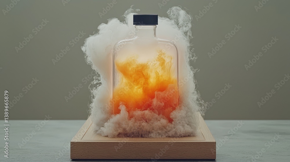 Poster dynamic scientific experiment with colorful reaction laboratory digital art controlled environment c