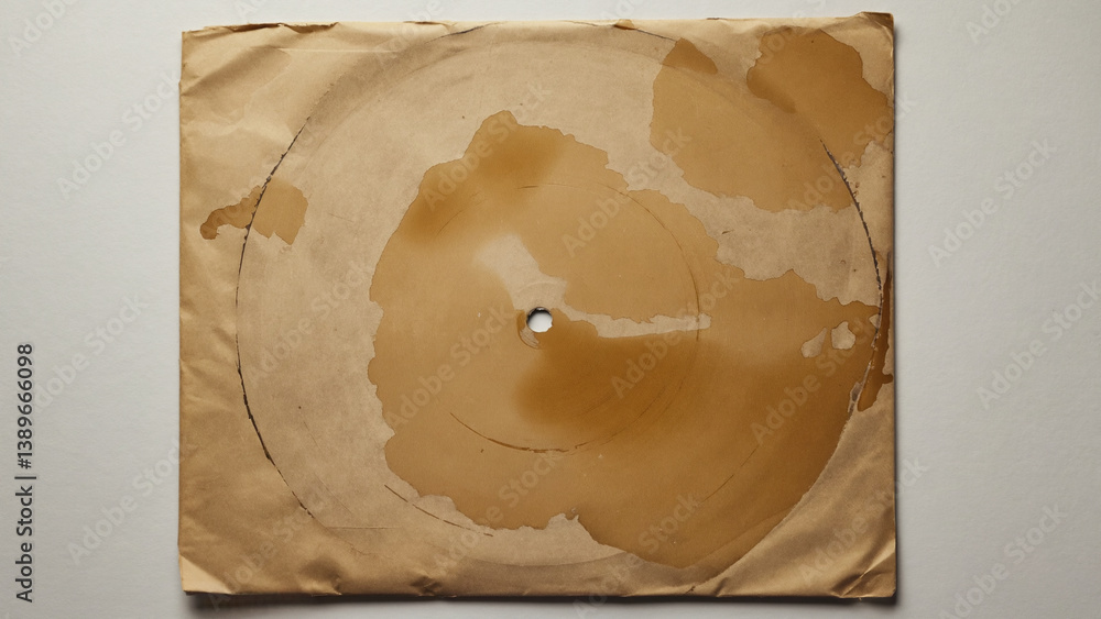 Aufkleber a torn piece of brown paper with a hole in it, suitable for use as a prop or texture