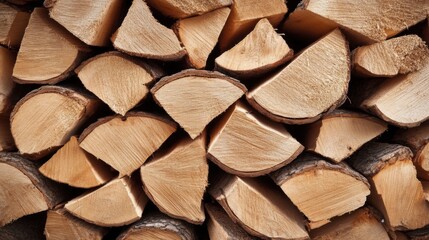 Firewood stacked outside. Generative AI