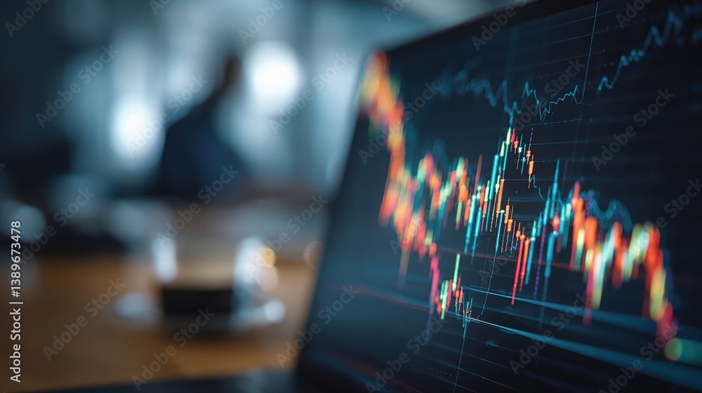 Poster digital hologram visualization of stock market data analysis