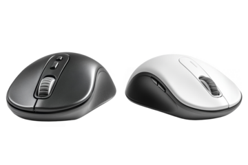 3D Illustration Of Black And White Wireless Mouse On Isolated Background