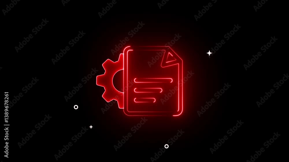 Poster documents project management line glyph icon animation .documents managements icon . work flow autom