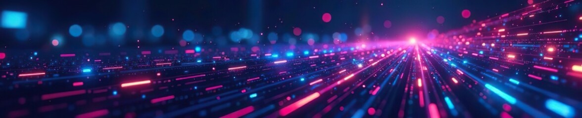Fototapeta premium Futuristic abstract technology background with flowing lines and digital elements, electronic, virtual
