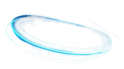 Obraz premium Abstract 3D Illustration Of Glowing Blue Loop Shape On Black Background