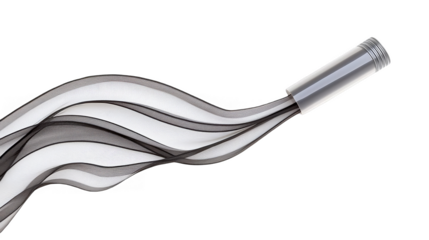 Abstract 3D Illustration Of Silver Wave Flowing Over Black Background