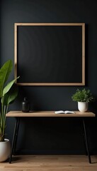 Dark chalkboard studio background with a horizontal black board, perfect for showcasing products in a showroom setting,  design,  retail