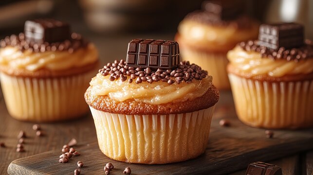 Delicious chocolate cupcakes with sprinkles dessert bakery treats homemade baking sweet tooth cravings