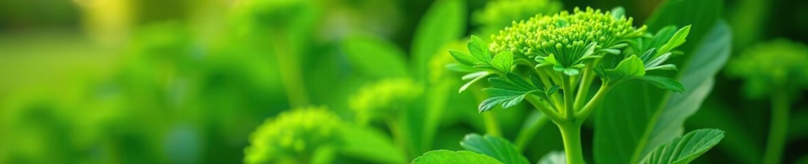 Obraz premium Fennel plant with lush green leaves growing in a garden, garden, Fennel