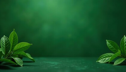 Dark green background for showcasing eco-friendly products,  dark,  recyclable