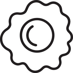 Fried Egg icon linear black