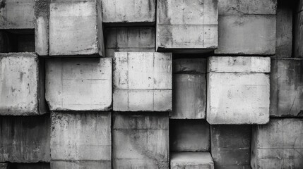 Gray concrete blocks. Generative AI