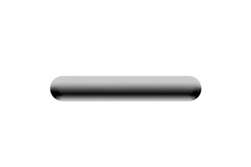 3D Rendered Button Icon with Gray Gradient on Transparent Isolated Background