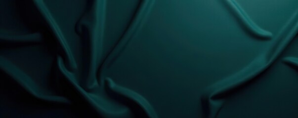Dark matte background with a gradient of black, blue, and green tones, resembling a sleek petrol color Fabric surface with a minimalist design template,  black,  green