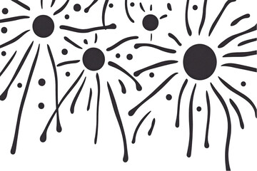 Abstract Black Fireworks Illustration With Transparent Background